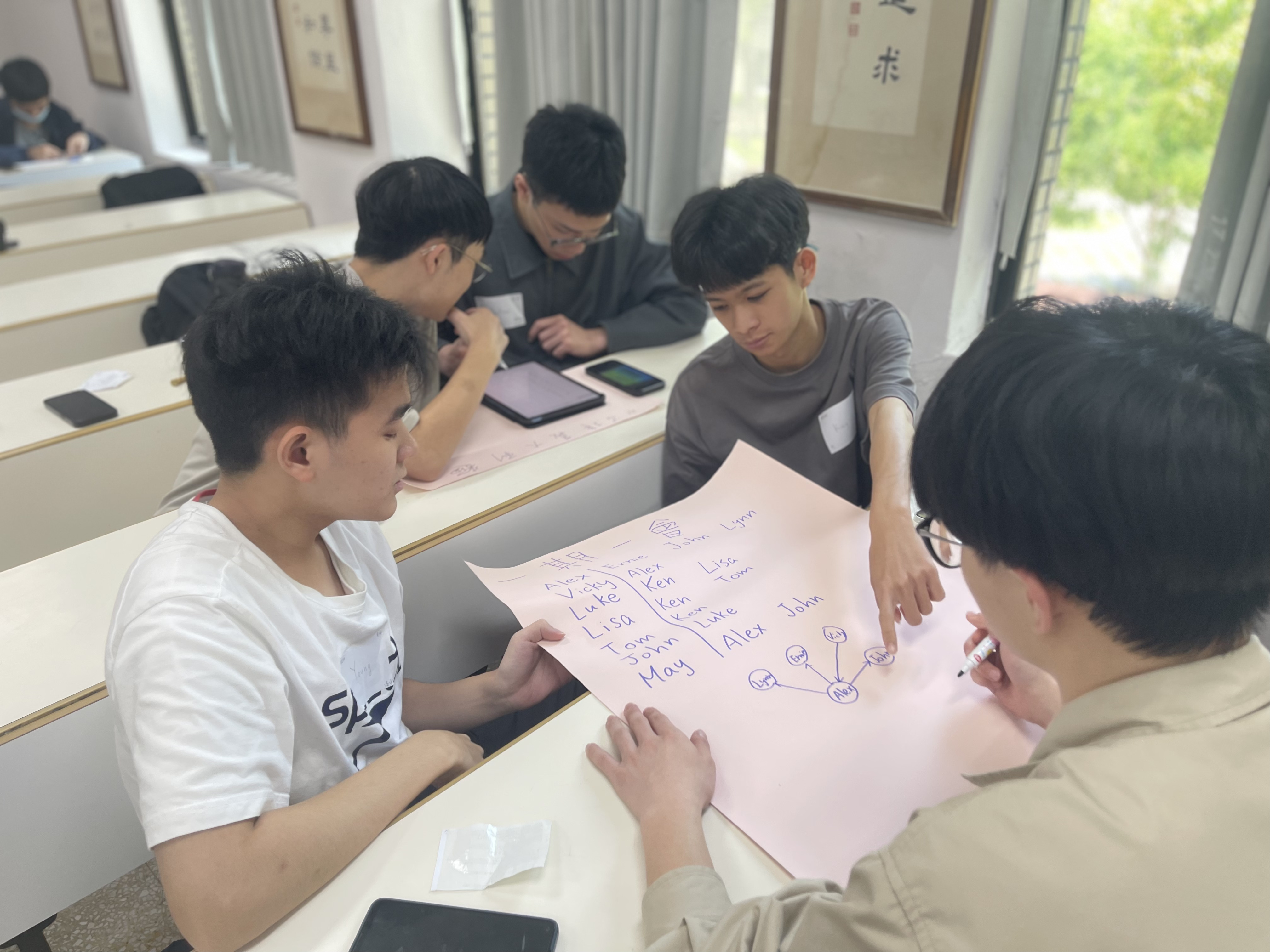 03 中原大學智慧運算與量子資訊學院「社群網絡分析」課程，學生分組討論情形。