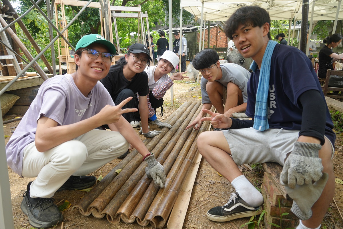 地景建築系學生認為，USR活動不僅在實作上增添豐富的經驗，還更加熟悉竹構材等自然媒材。