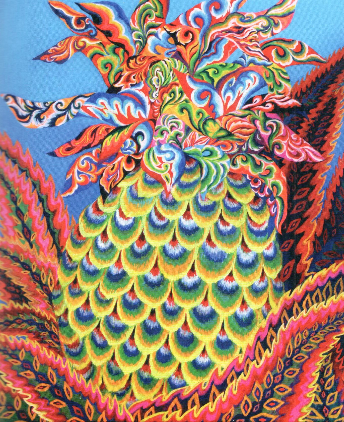 亮眼的「凡花是錦」系列作品，運用俗艷多彩的壓克力螢光顏料，搭配植物燈照映效果，螢光色彩的變化賦予作品全新風貌和獨特魅力。
