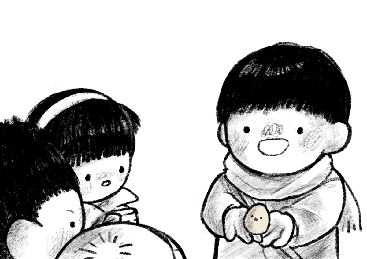 影片以小男孩和雞蛋的互動為主軸，巧妙地傳達了內心像捧在手心的雞蛋一樣