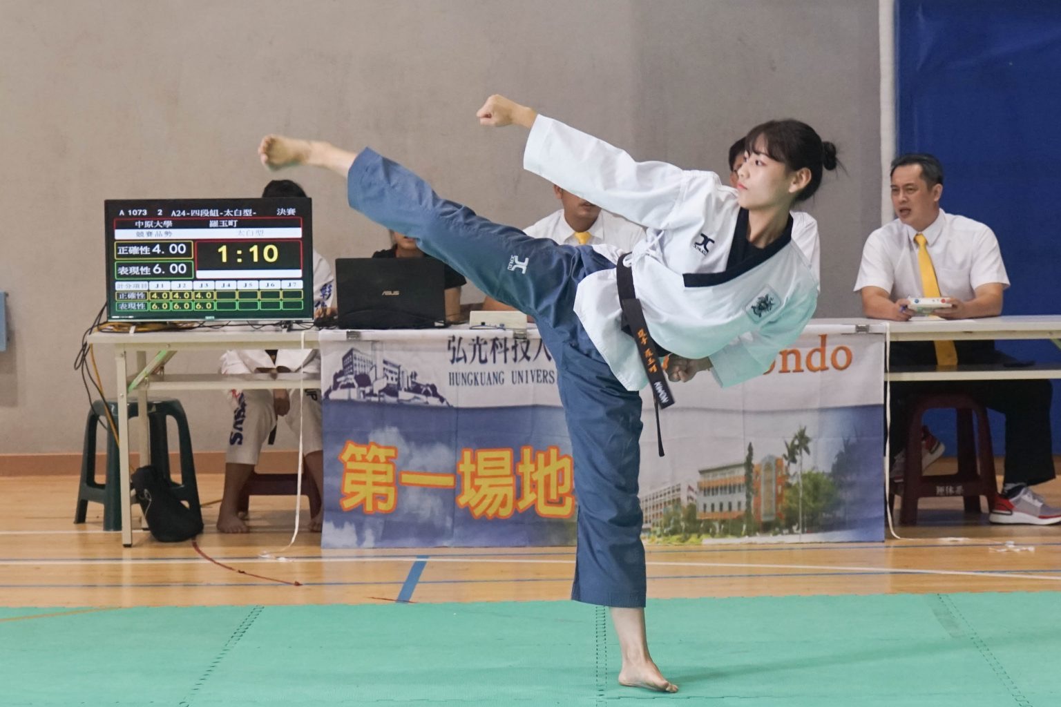 會計系羅玉町同學當年因跆拳成績優異，選擇以「運優生」方式進入中原企管系
