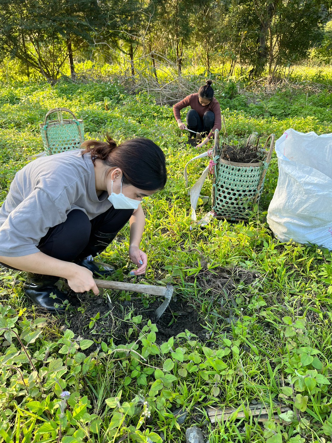 泰雅族黃妤恩同學分享，她在支亞干部落「阿改玩生活」體驗移植苧麻農作，雖然過程很辛苦，但也了解到太魯閣族與自己母族有著相似的文化。